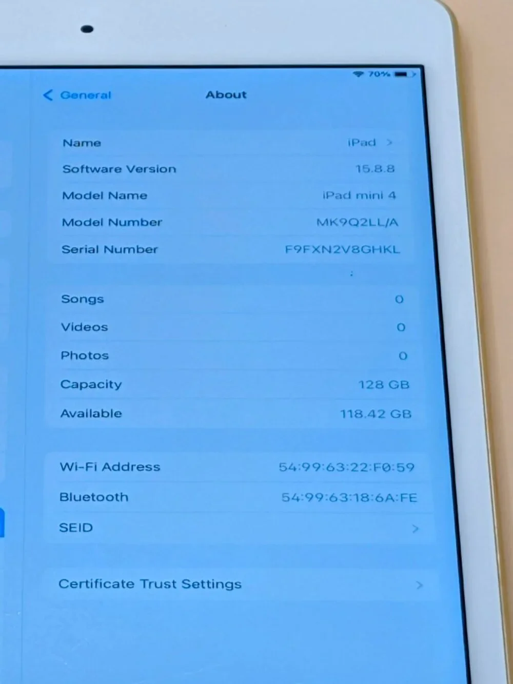 iPad mini 4 128GB (Wi-Fi)***